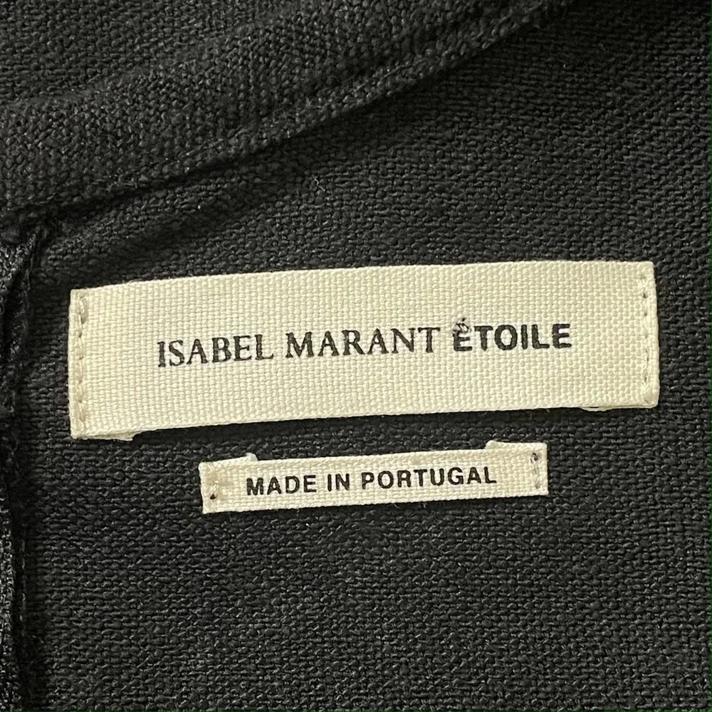 Isabel Marant Etoile Linen Puff Sleeve V-Neck Sheath Dress 34 EU 0 US - Picture 4 of 5